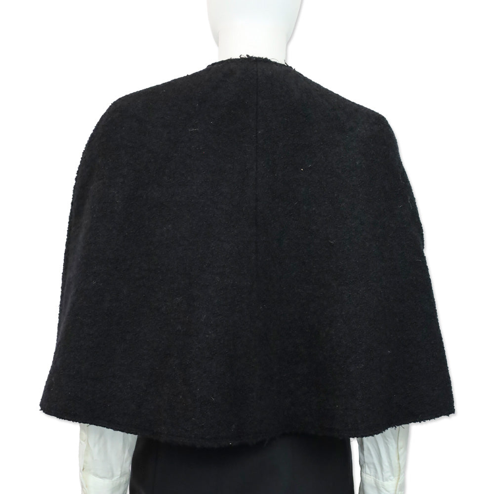 Totême Black Wool Bouclé Cape