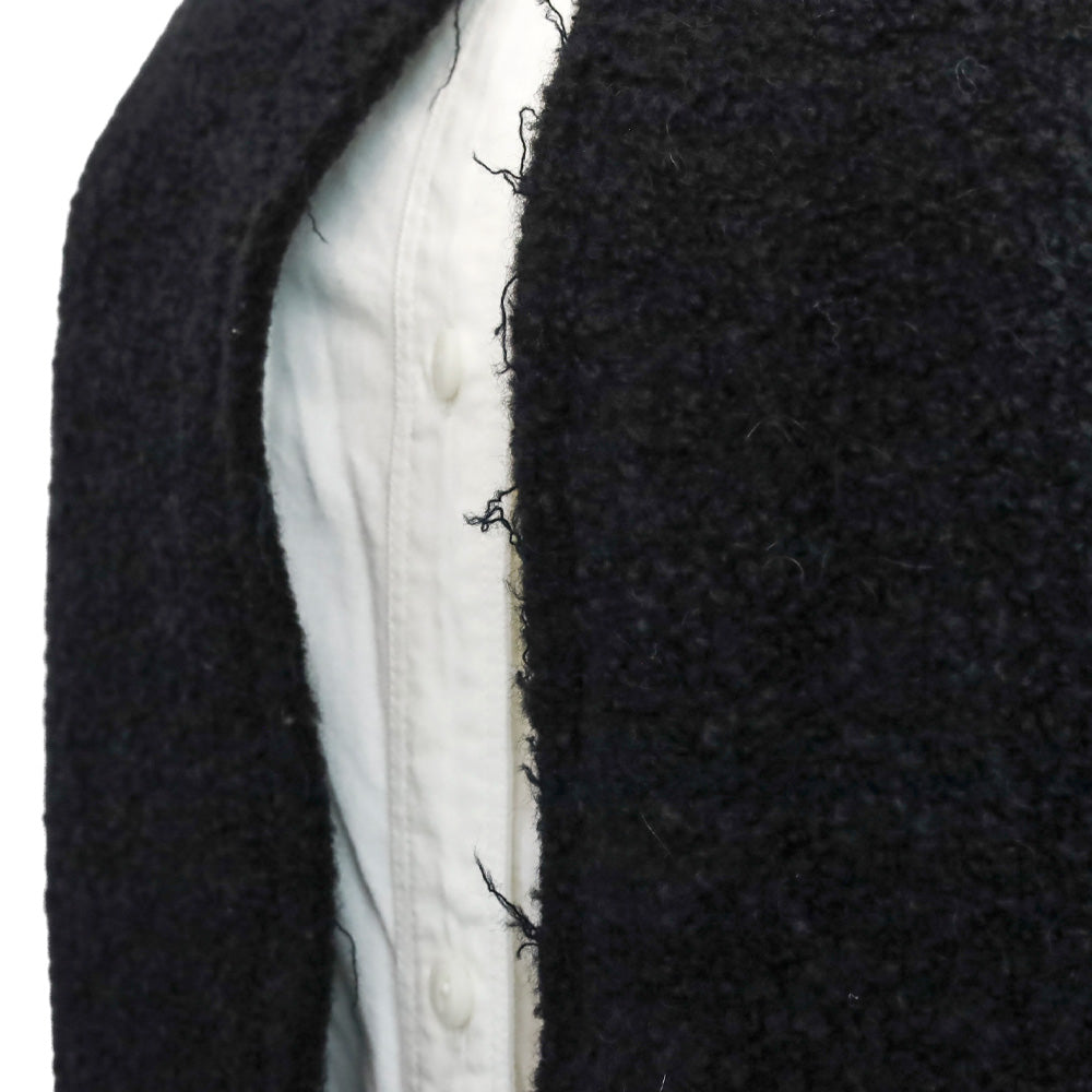Totême Black Wool Bouclé Cape