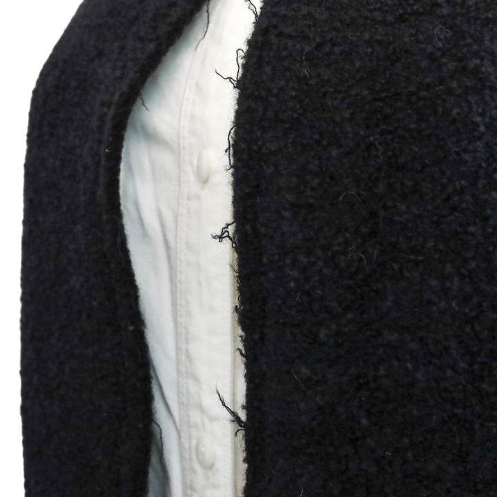 Totême Black Wool Bouclé Cape