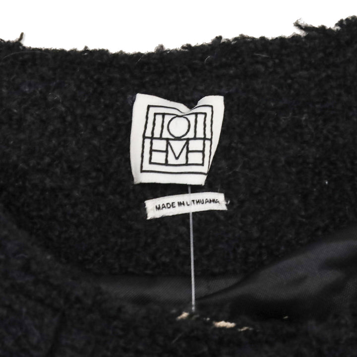 Totême Black Wool Bouclé Cape