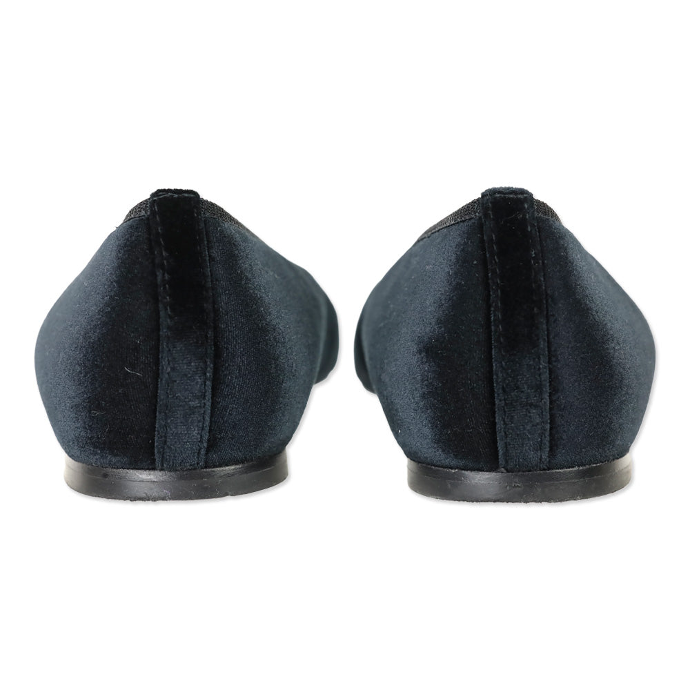 Toteme Minimalist Black Velvet Ballerinas Flat