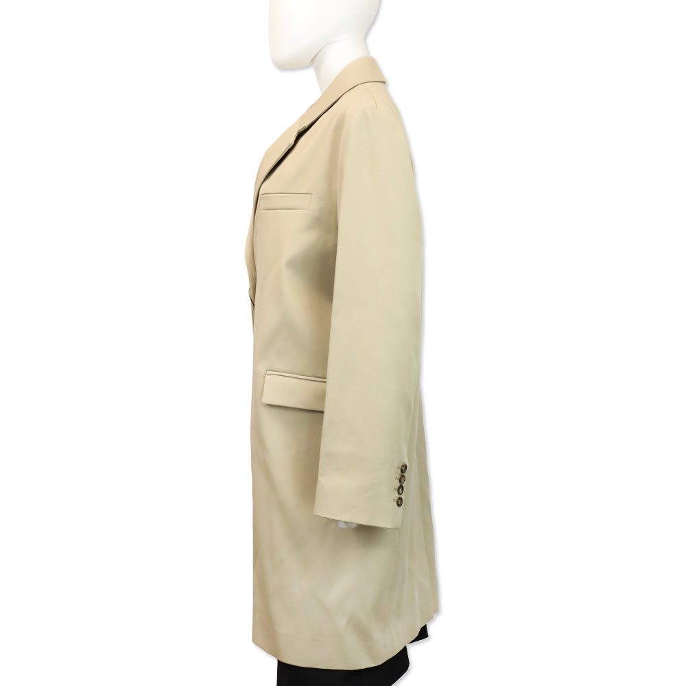 Toteme Overcast Beige Tailored Cotton Gabardine Coat