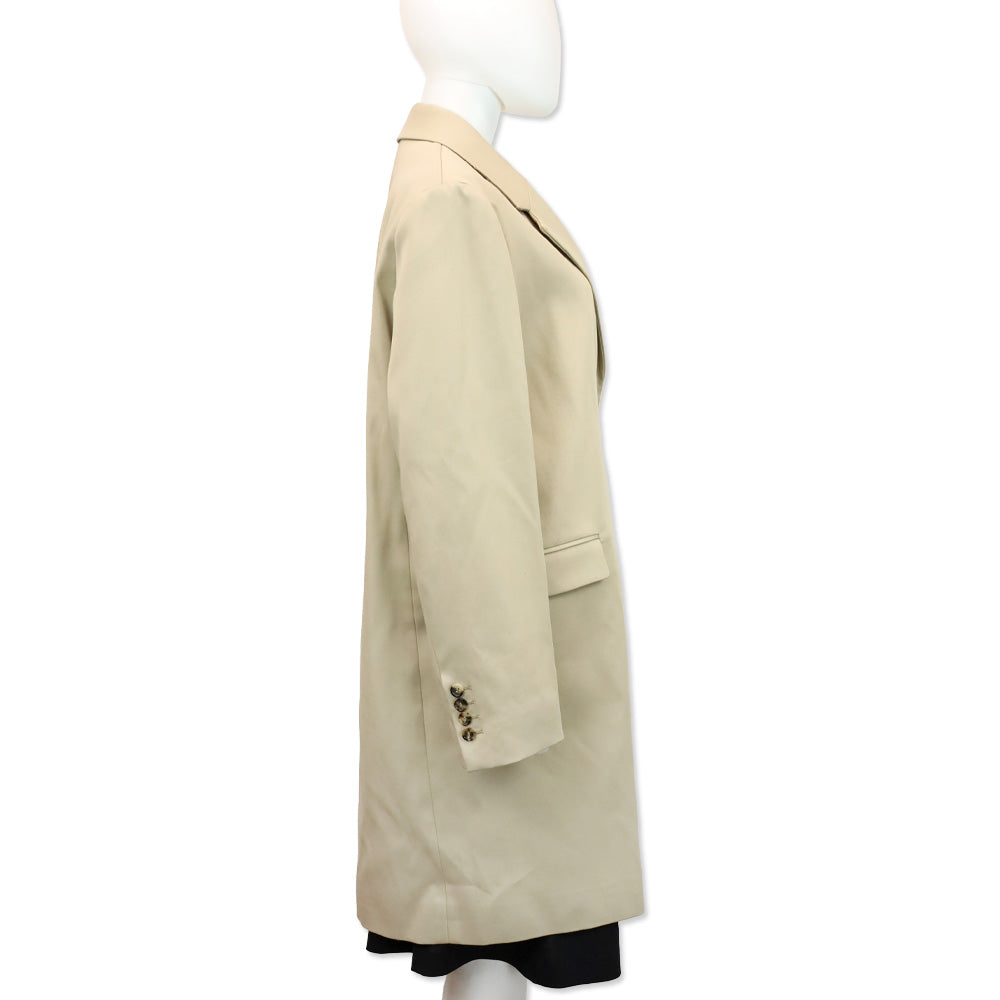 Toteme Overcast Beige Tailored Cotton Gabardine Coat