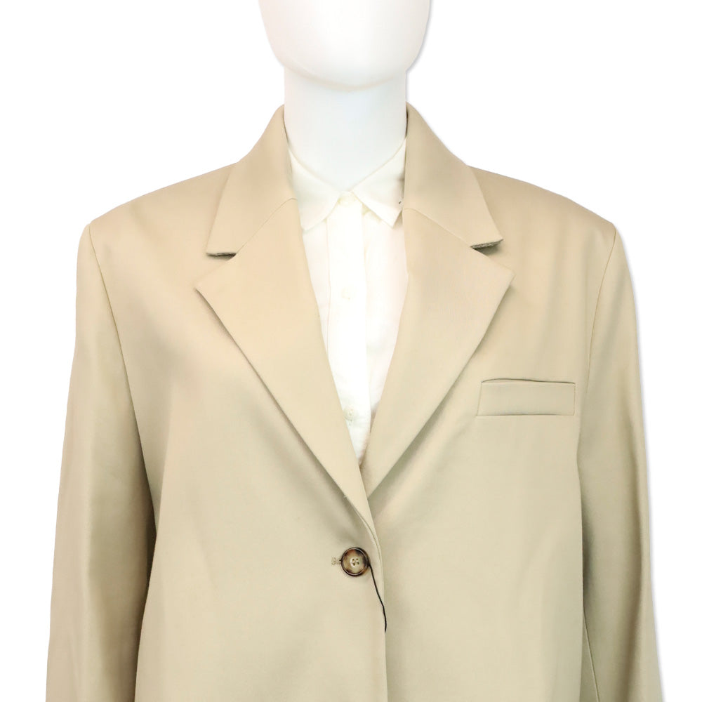 Toteme Overcast Beige Tailored Cotton Gabardine Coat