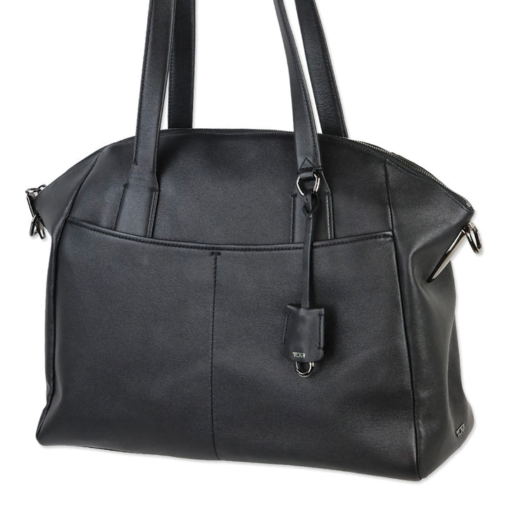 Tumi Black Leather Linz Large Caryall