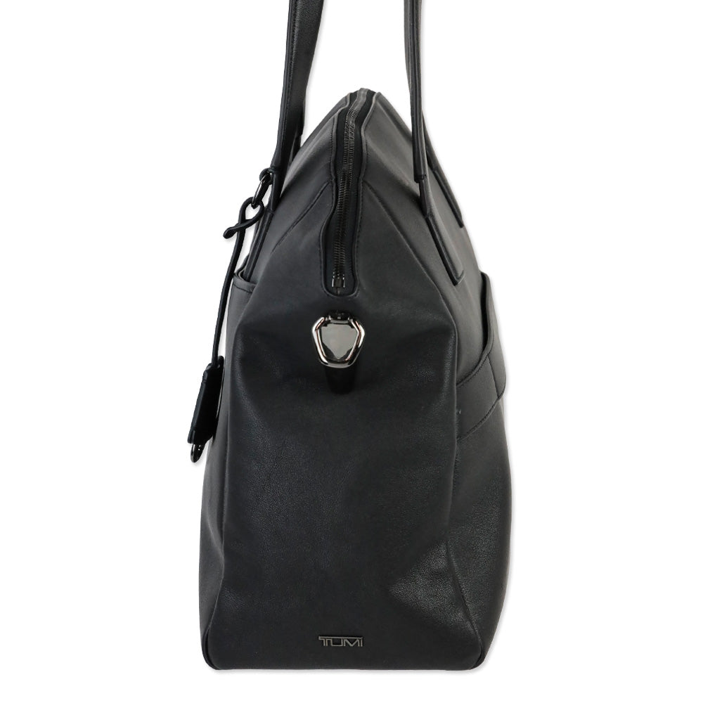 Tumi Black Leather Linz Large Caryall