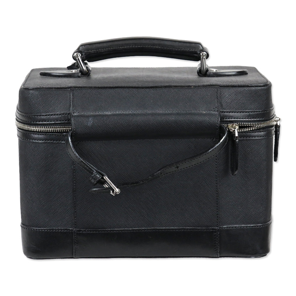 Tumi Black Leather Travel Train Case