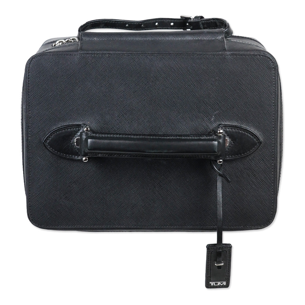 Tumi Black Leather Travel Train Case