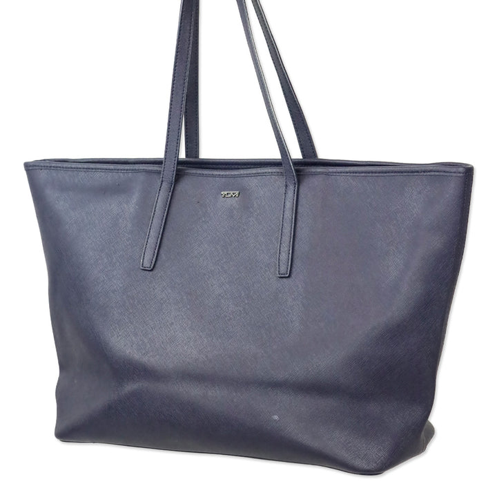 Tumi Indigo Blue Saffiano Leather Large Tote