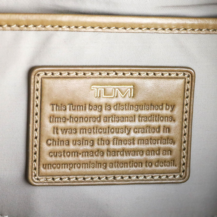 Tumi Tan Suede Leather Detail Foldover Clutch