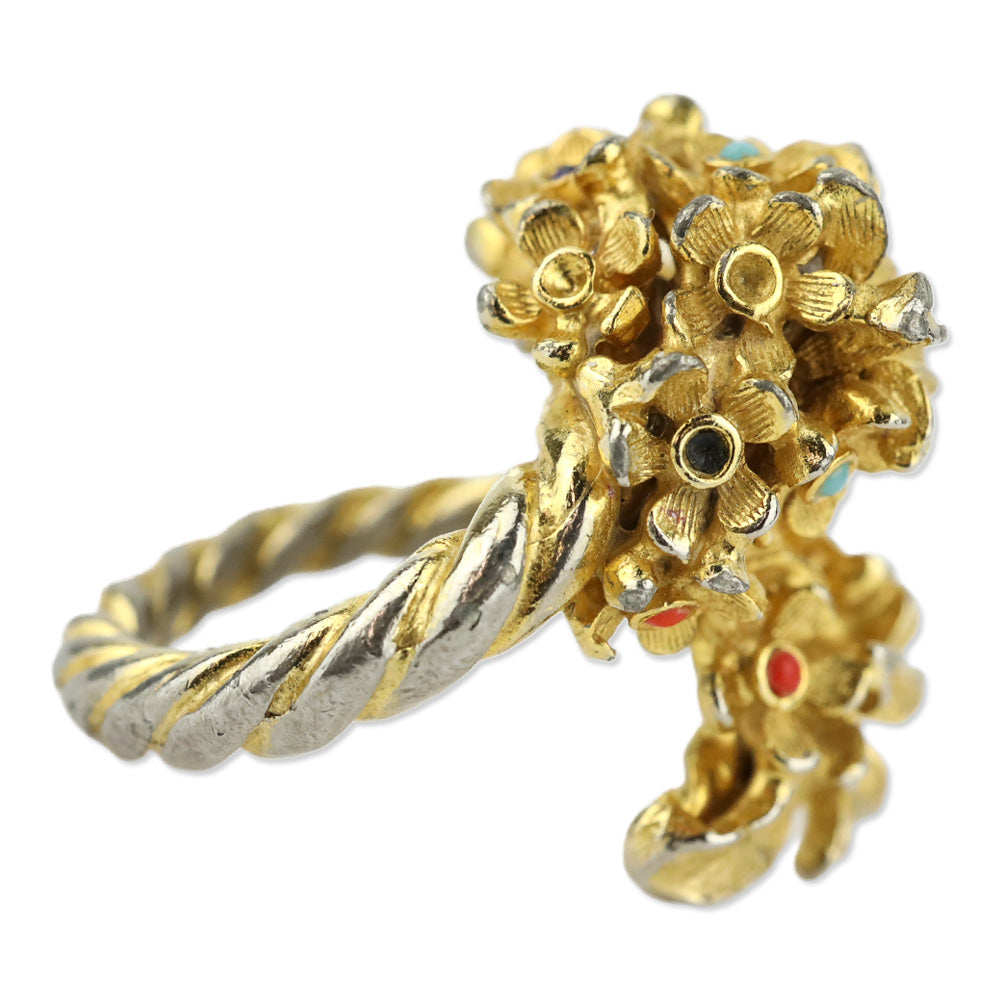 Two-Tone Multi Stone Bouquet Wrap Ring