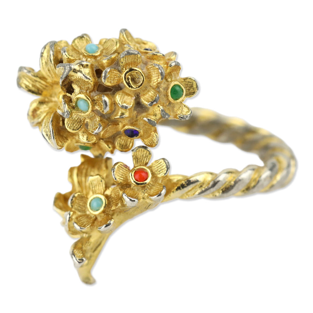 Two-Tone Multi Stone Bouquet Wrap Ring