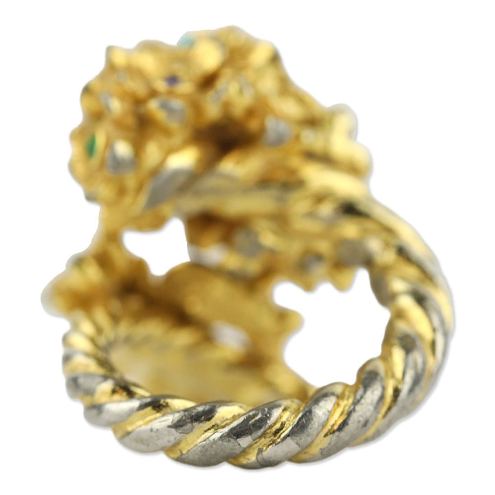 Two-Tone Multi Stone Bouquet Wrap Ring