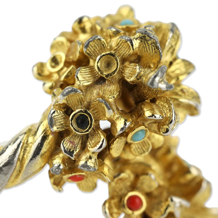 Two-Tone Multi Stone Bouquet Wrap Ring