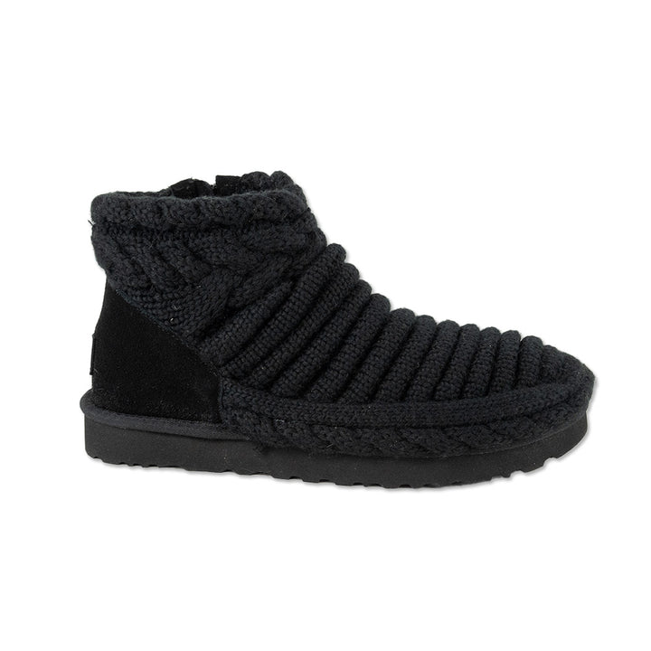 UGG Classic Mini Chunk Black Knit Boot