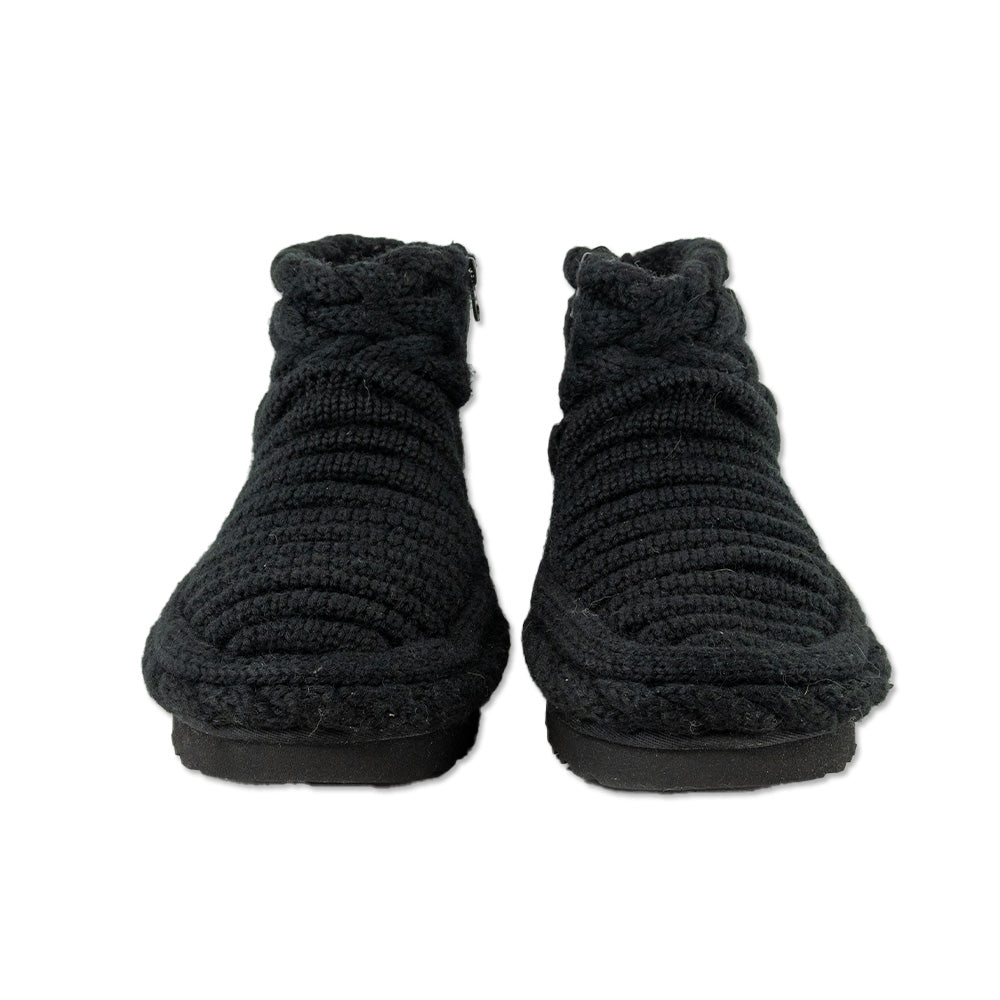 UGG Classic Mini Chunk Black Knit Boot