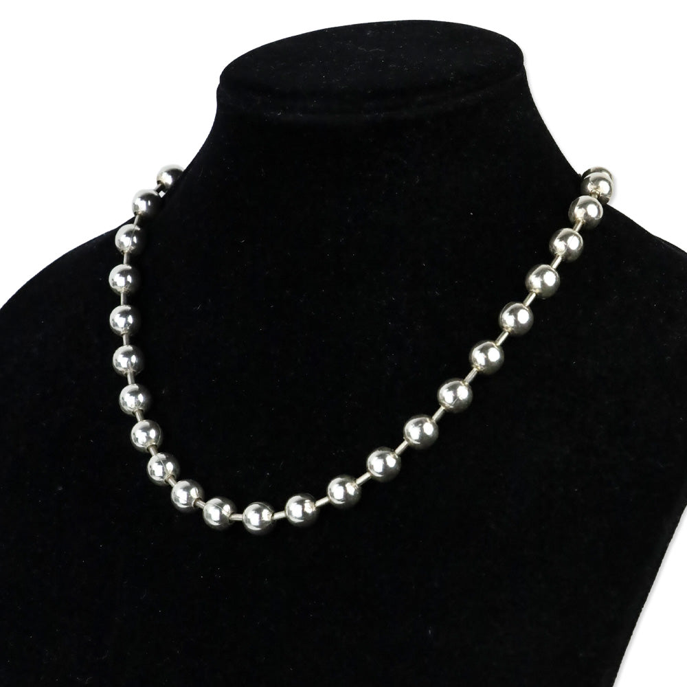 UNOde50 Silver Beaded Padlock Necklace with American West Gemstone Cluster Enhancer