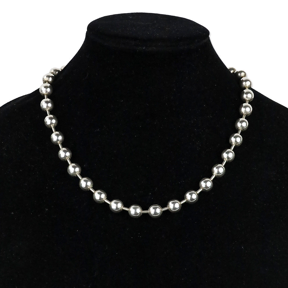 UNOde50 Silver Beaded Padlock Necklace with American West Gemstone Cluster Enhancer