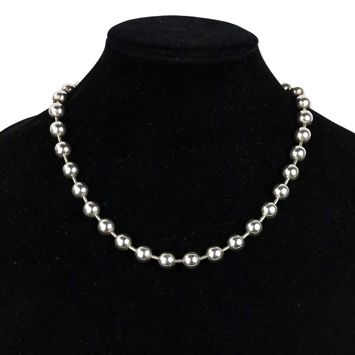 UNOde50 Silver Beaded Padlock Necklace with American West Gemstone Cluster Enhancer