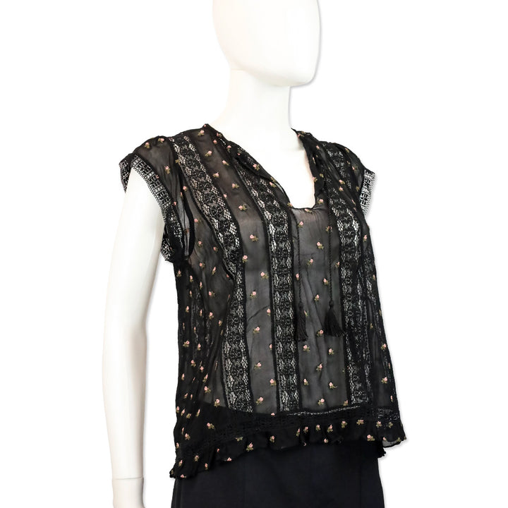 Ulla Johnson Black Magdalena Blouse