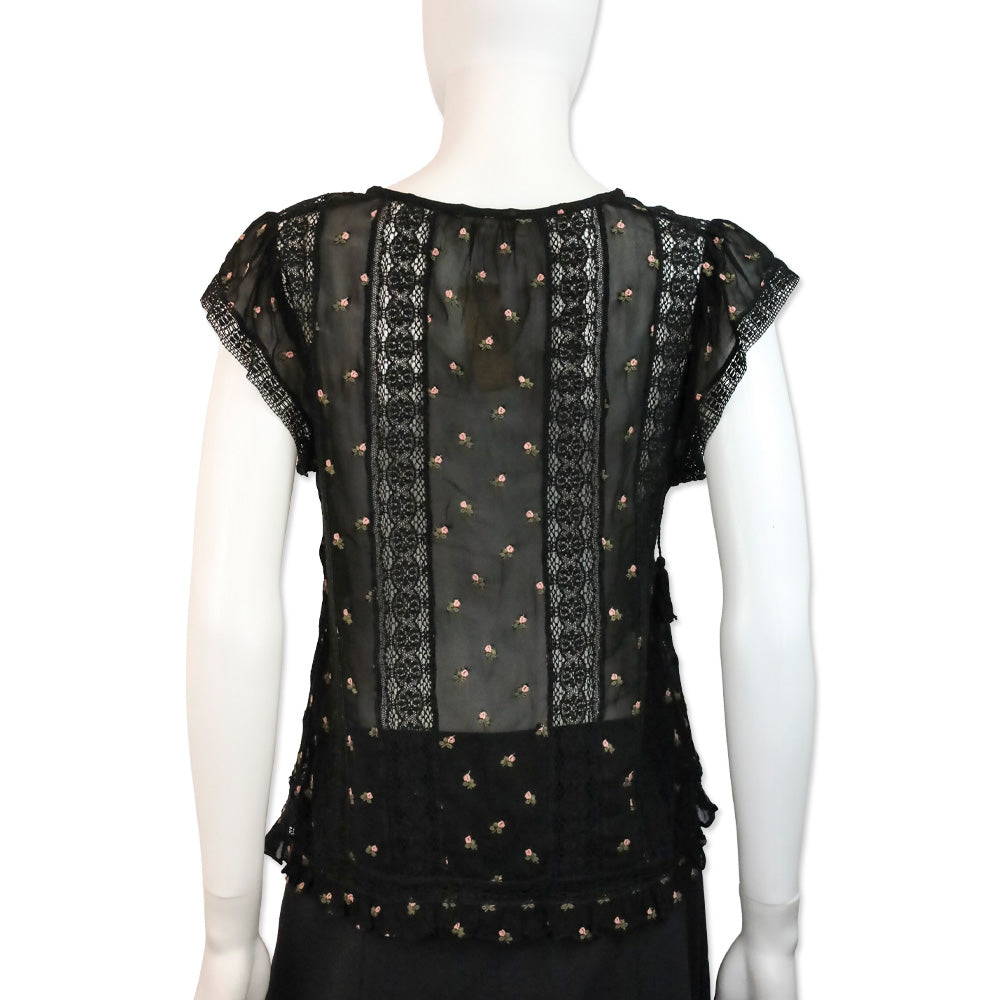 Ulla Johnson Black Magdalena Blouse