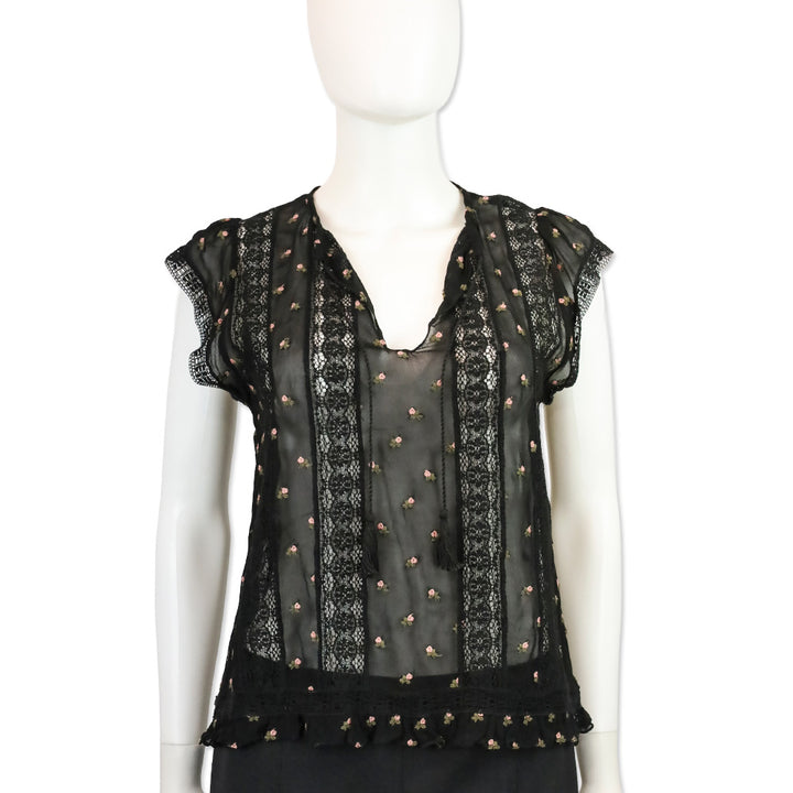 Ulla Johnson Black Magdalena Blouse