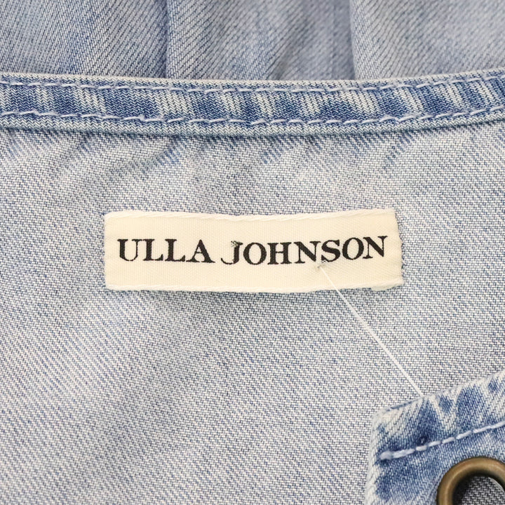 Ulla Johnson Marianne Denim Lace Up Ruffle Dress