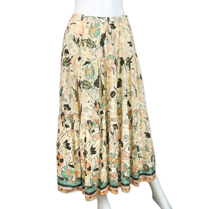 Ulla Johnson Pearl Floral Cambrie Tiered Midi Skirt
