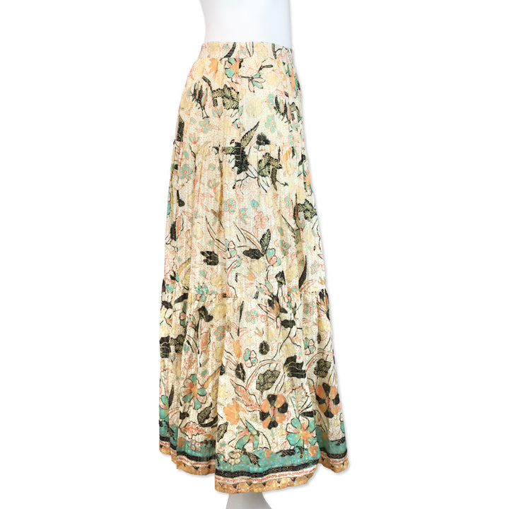 Ulla Johnson Pearl Floral Cambrie Tiered Midi Skirt