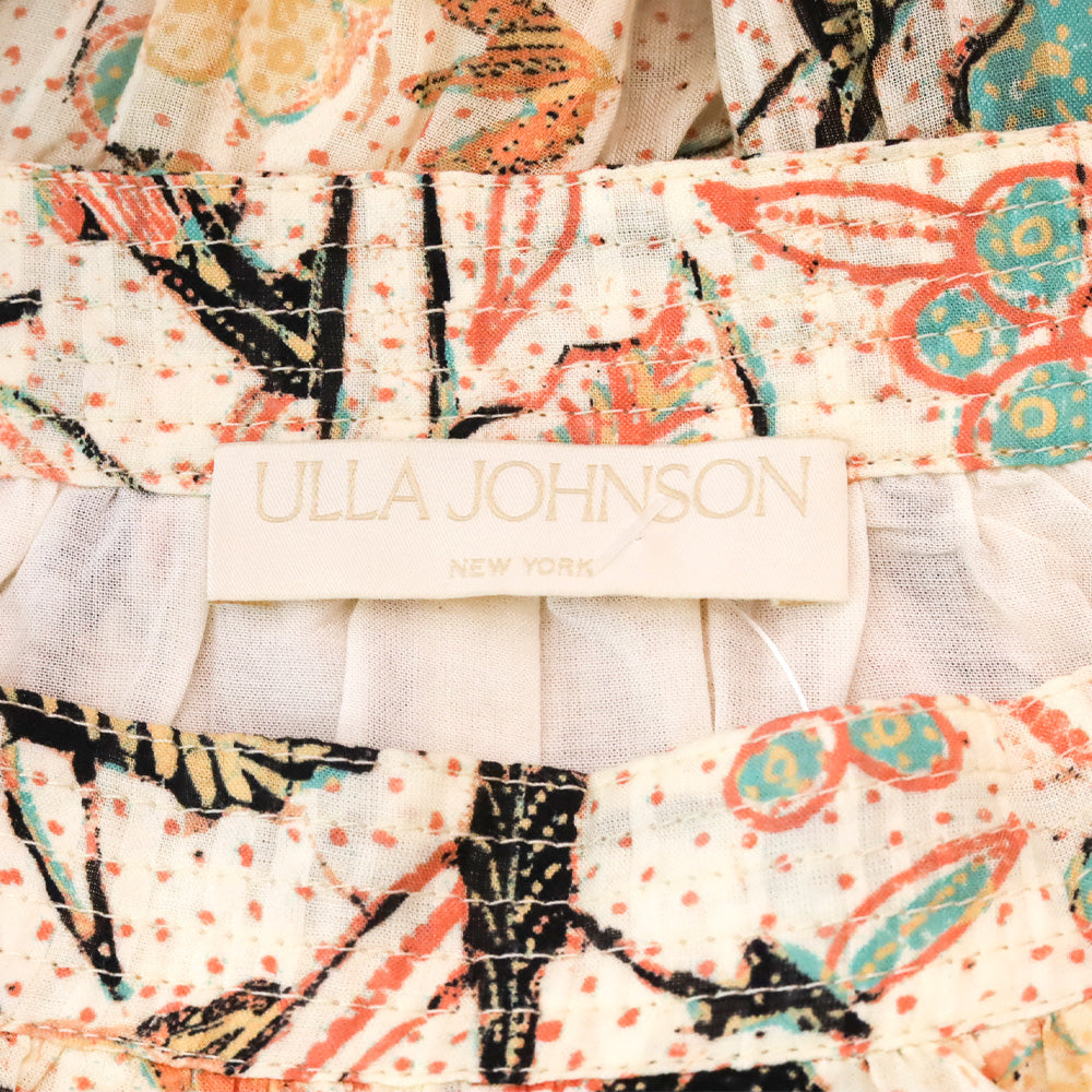 Ulla Johnson Pearl Floral Cambrie Tiered Midi Skirt