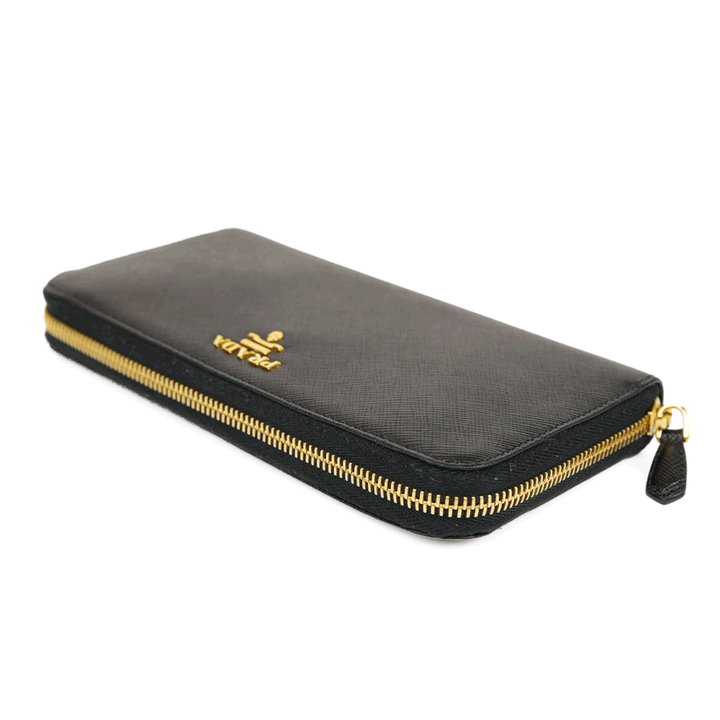 Prada Black Saffiano Leather Continental Wallet