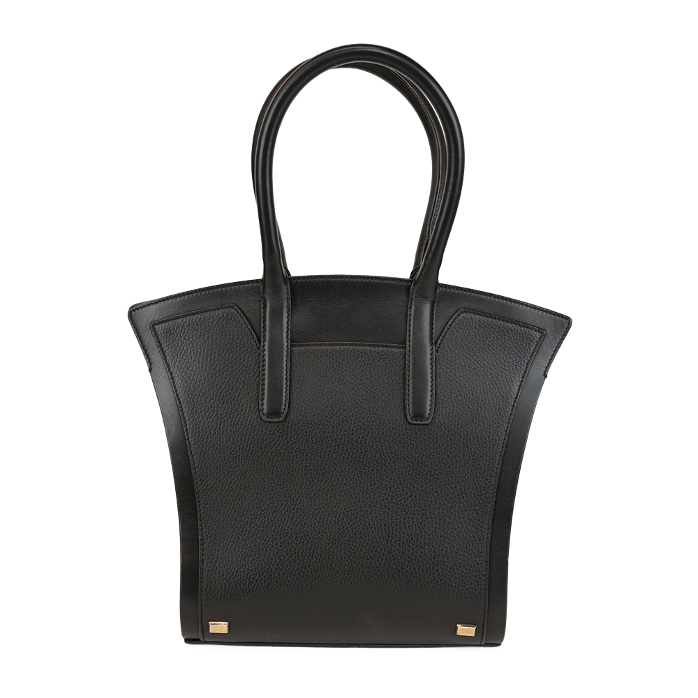 Le Vian Liz Black Pebbled Leather Handle Bag