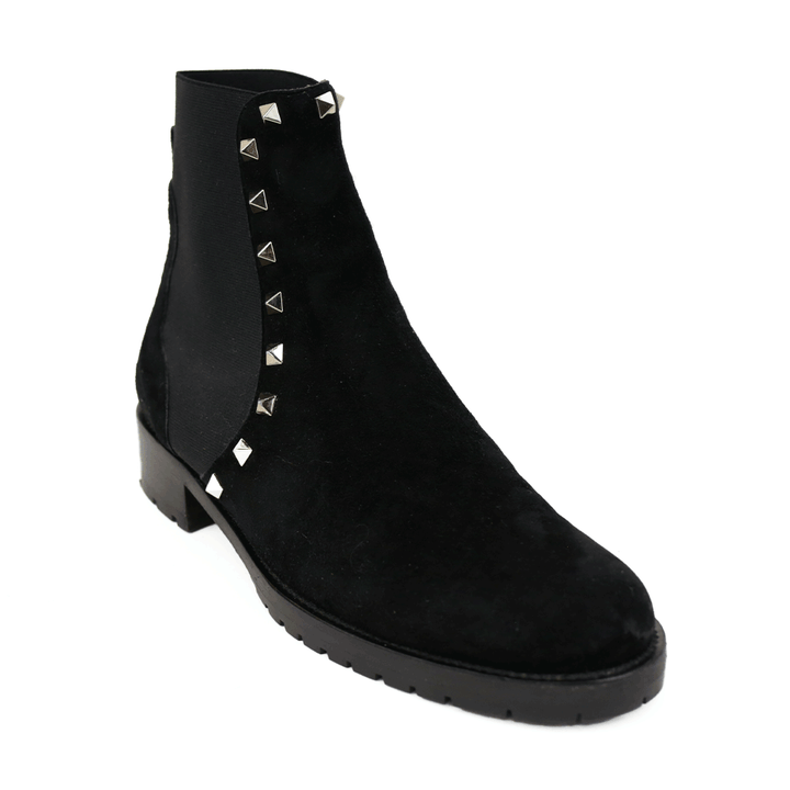 Valentino Black Suede Rockstud Chelsea Boots