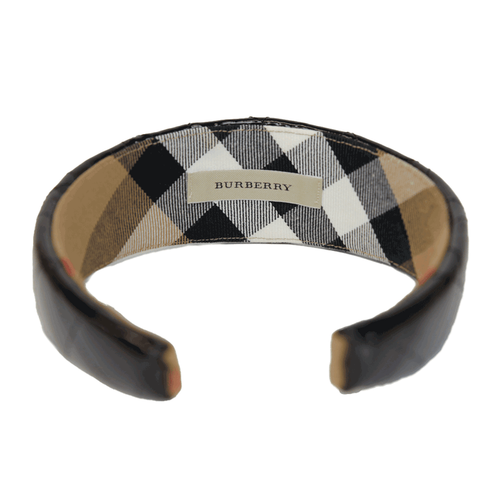 Burberry Black Quilted Patent Leather Headband