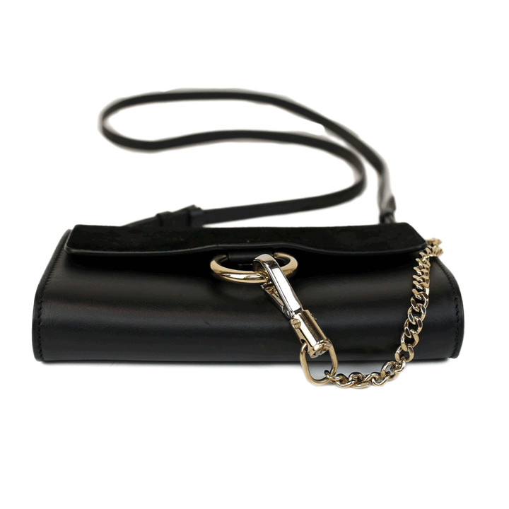 Chloé Black Leather Faye Wallet On Strap