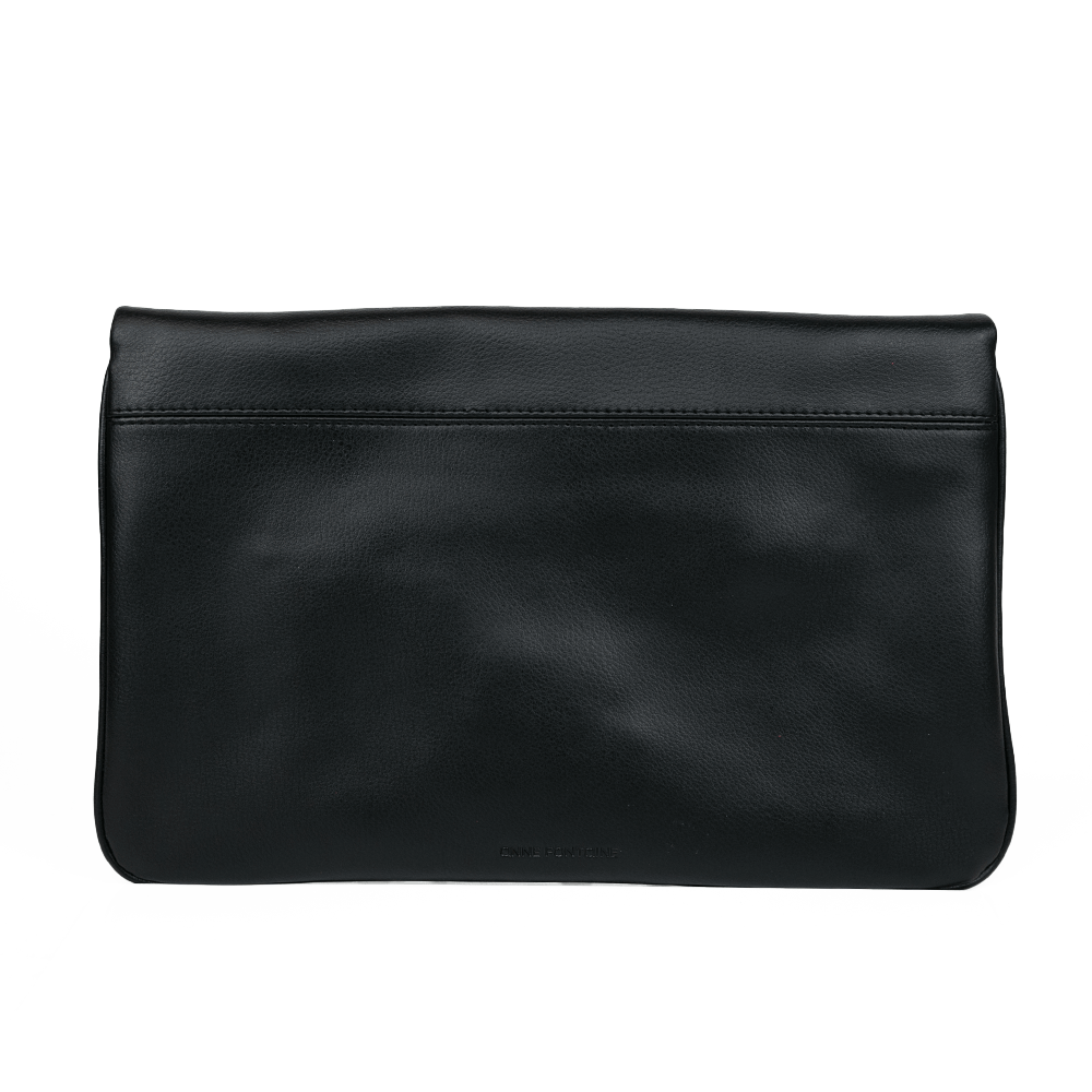 Anne Fontaine Black Leather Whipstitch Clutch