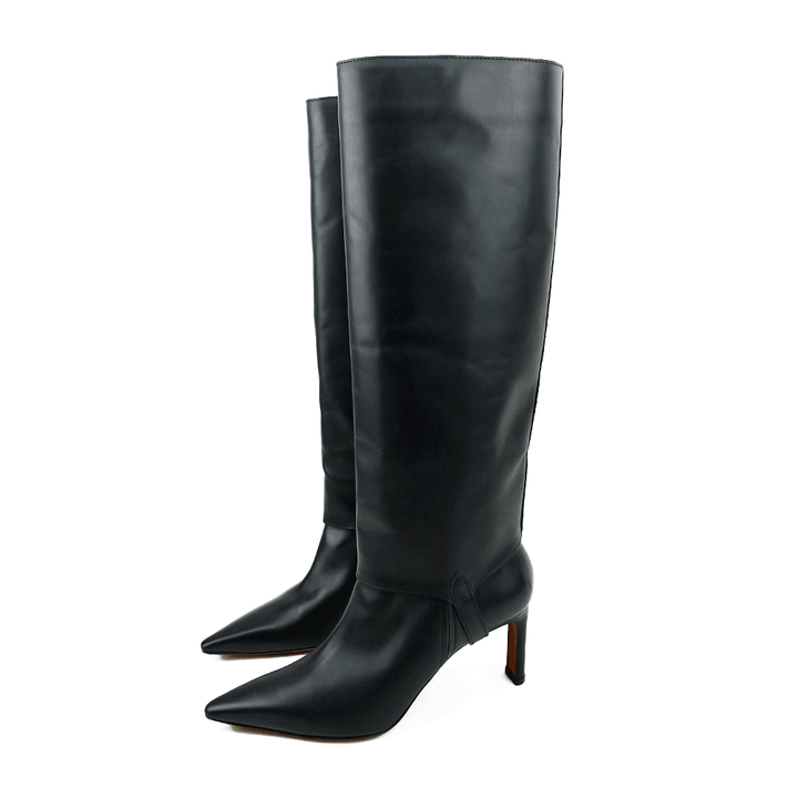 side view of Altuzarra Black Leather Hay Knee High Boots