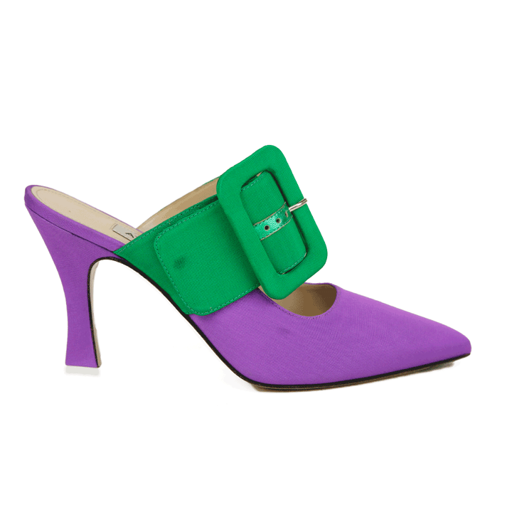 Attico Purple & Green Buckle Slide Mules