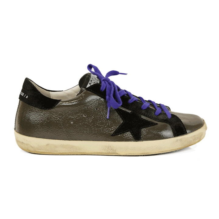 Golden Goose Gray Patent Leather Superstar Sneakers