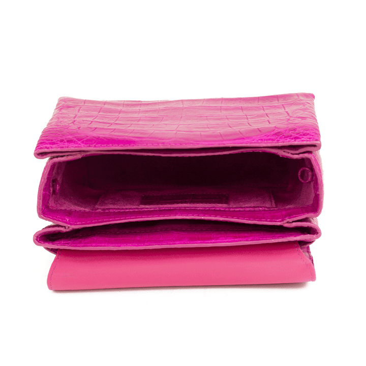 Nancy Gonzalez Magenta Crocodile Triple Gusset Mini Bag