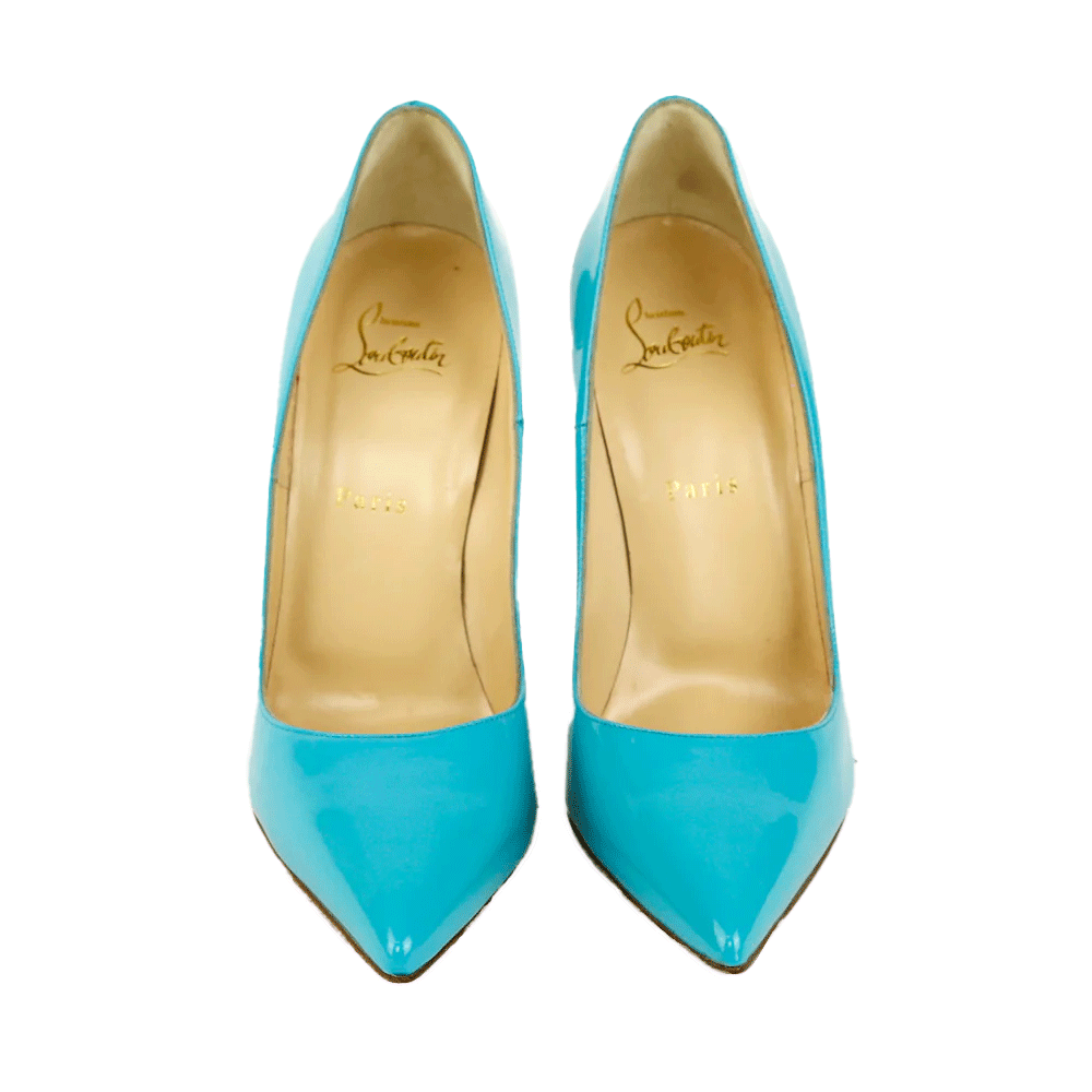 Christian Louboutin Turquoise Patent Leather So Kate 120 Pumps
