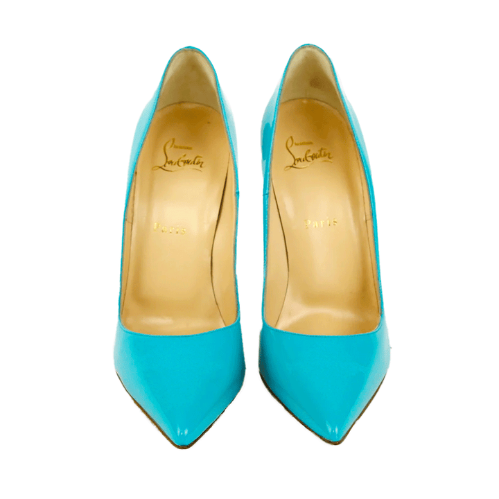 Christian Louboutin Turquoise Patent Leather So Kate 120 Pumps
