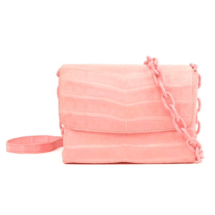 Nancy Gonzalez Light Pink Crocodile Triple Gusset Mini Bag