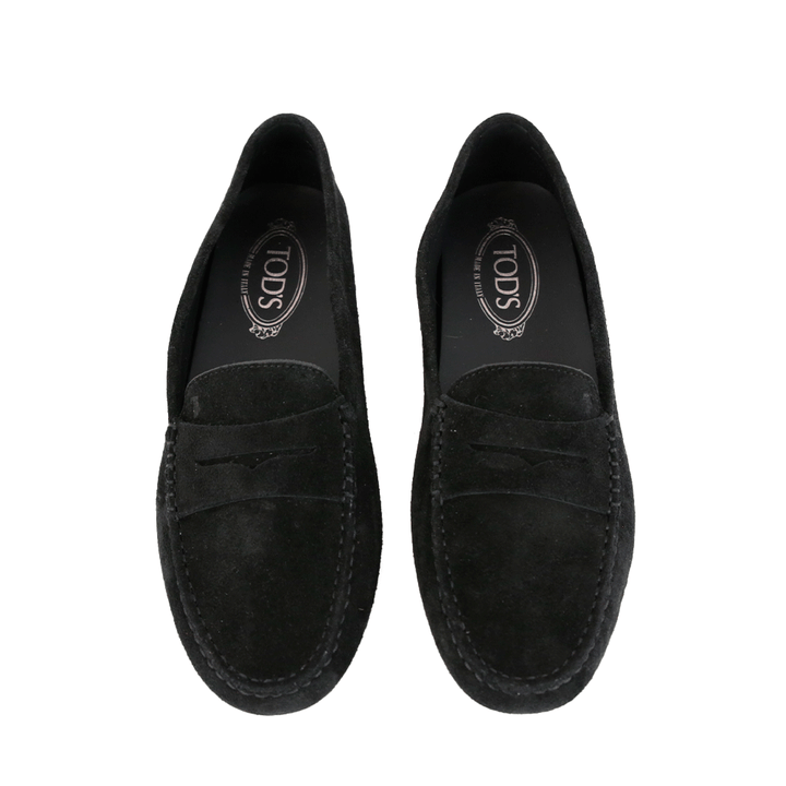 Tod's Black Gommino Suede Loafers