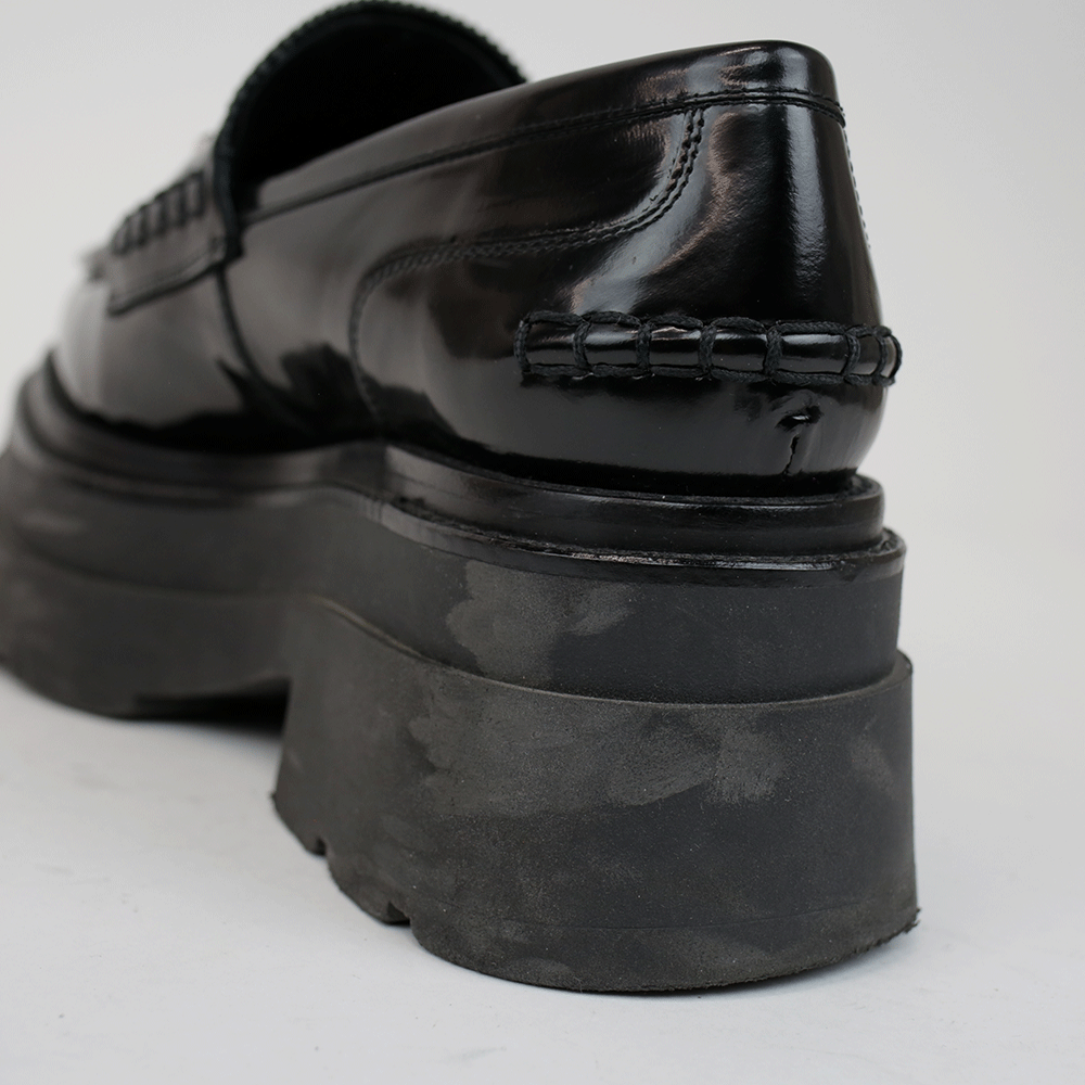 Alexander Wang Black Leather Carter Platform Loafers