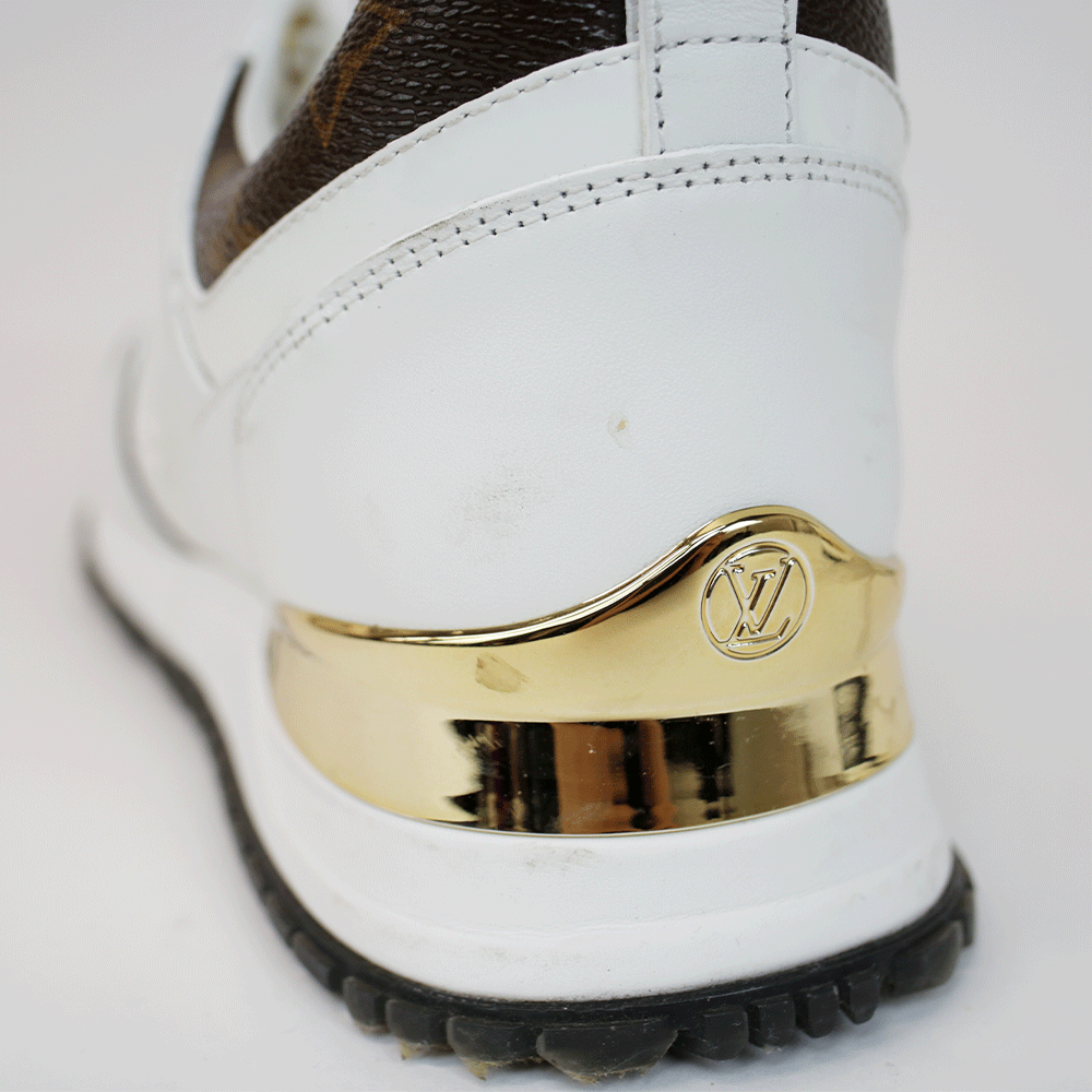 Louis Vuitton Run Away White Leather & Monogram Sneakers