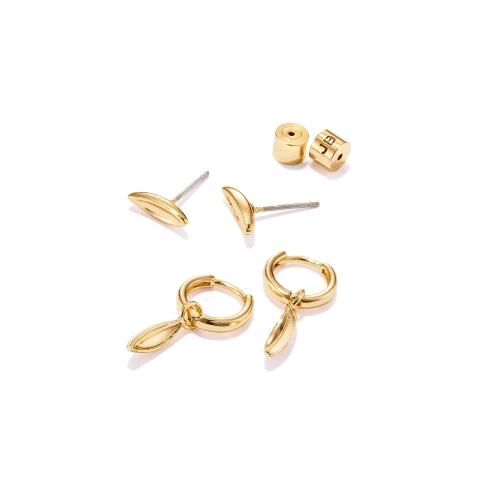 Jenny Bird Teeni Huggie & Stud Set Gold Earrings