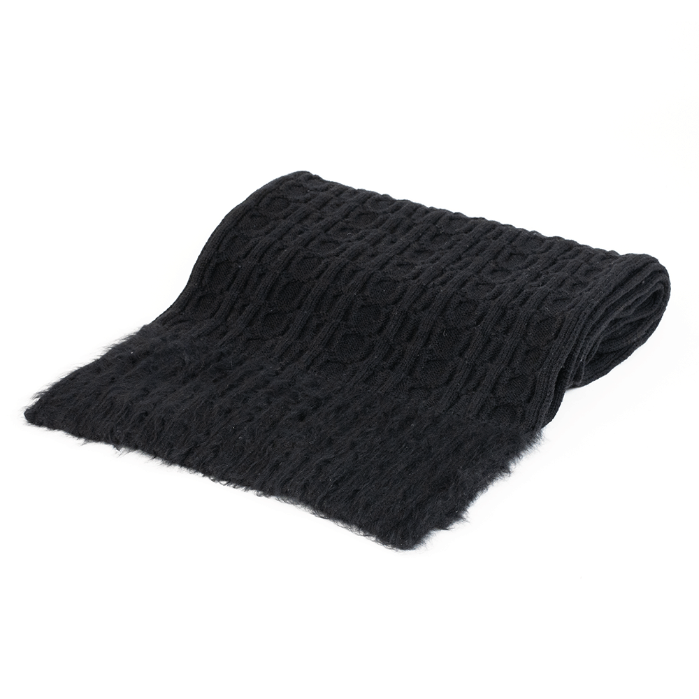 Christian Dior Vintage Black Cable Knit Scarf