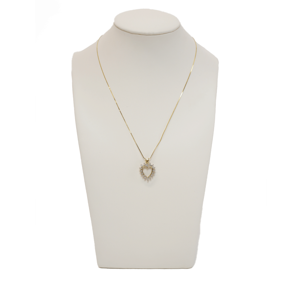 14 KT Gold Diamond Heart Necklace