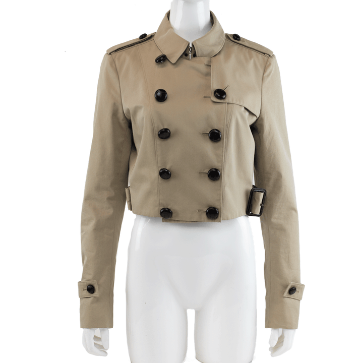 Burberry Prorsum Tan Cropped Trench Jacket